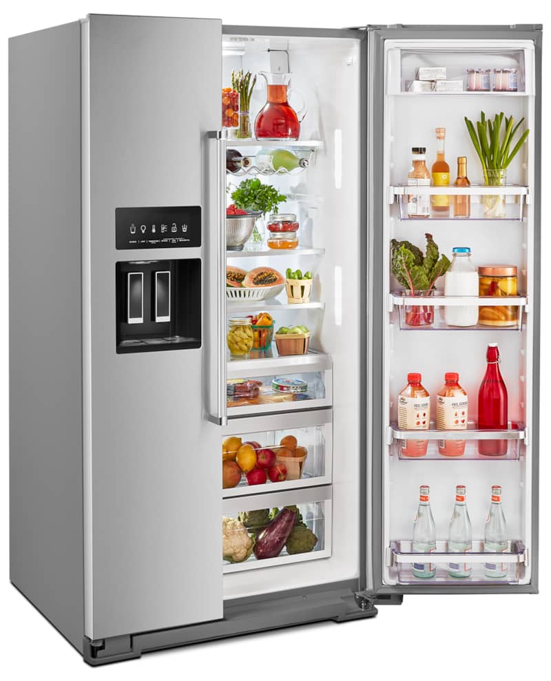 KitchenAid ADA 24.8 Cu. Ft. PrintShield Stainless Steel Side-By-Side Refrigerator With Exterior Ice And Water Dispenser