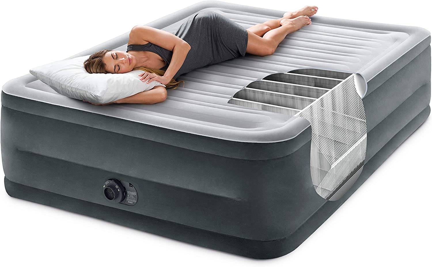 Dura-Beam Deluxe Comfort Plush Air Mattress Series with Internal Pump