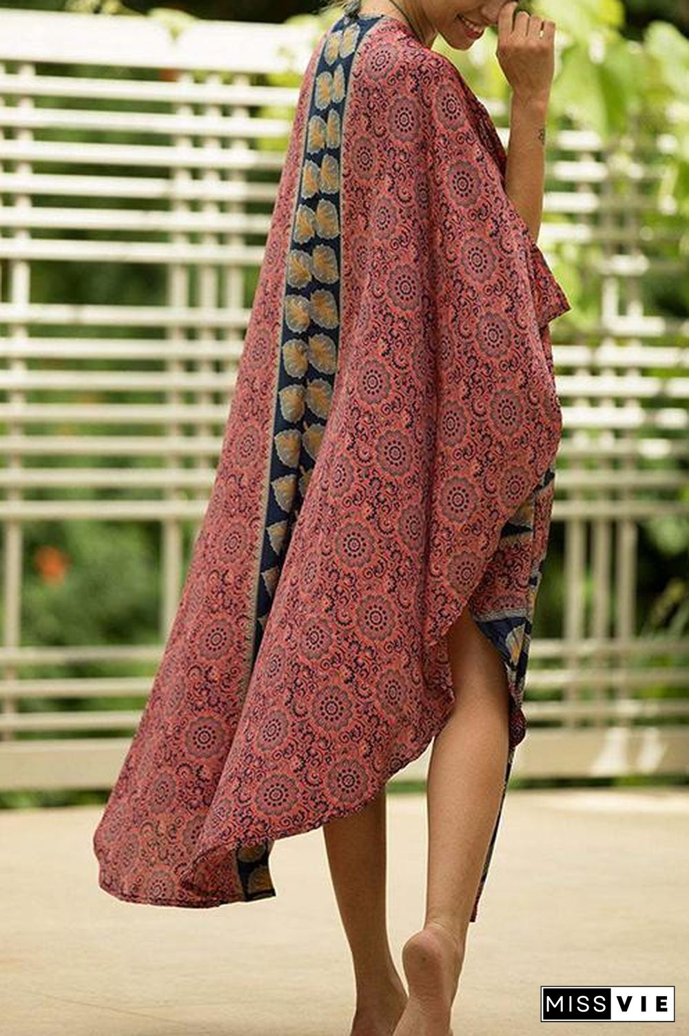 Bohemian Print Kimono Cardigan