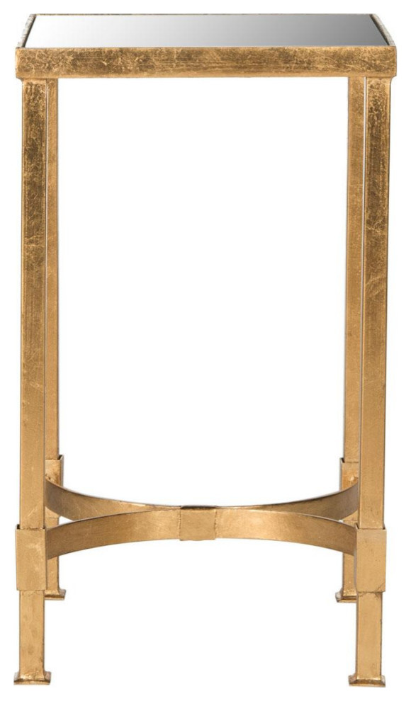 Tia Gold Leaf Mirror Top End Table Antique Gold   Modern   Side Tables And End Tables   by Virgil Stanis Design  Houzz