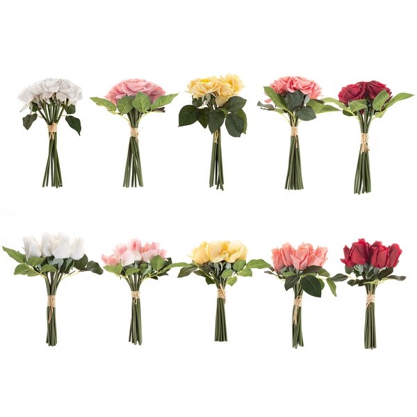 Pure Garden 24Pc Rose Artificial Flowers，Coral