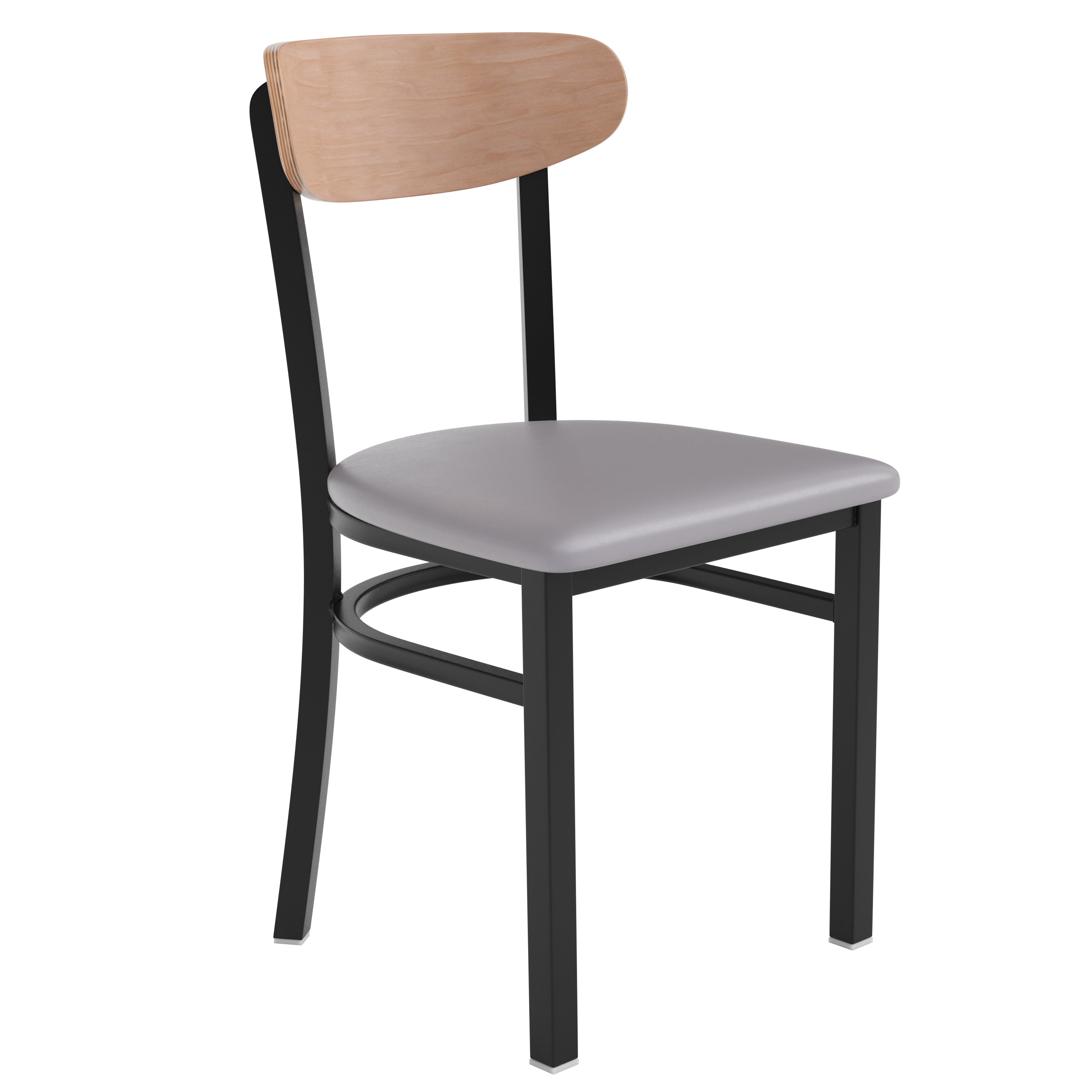 Flash Furniture Wright Metal/Wood Restaurant Chair， Natural Birch/Gray