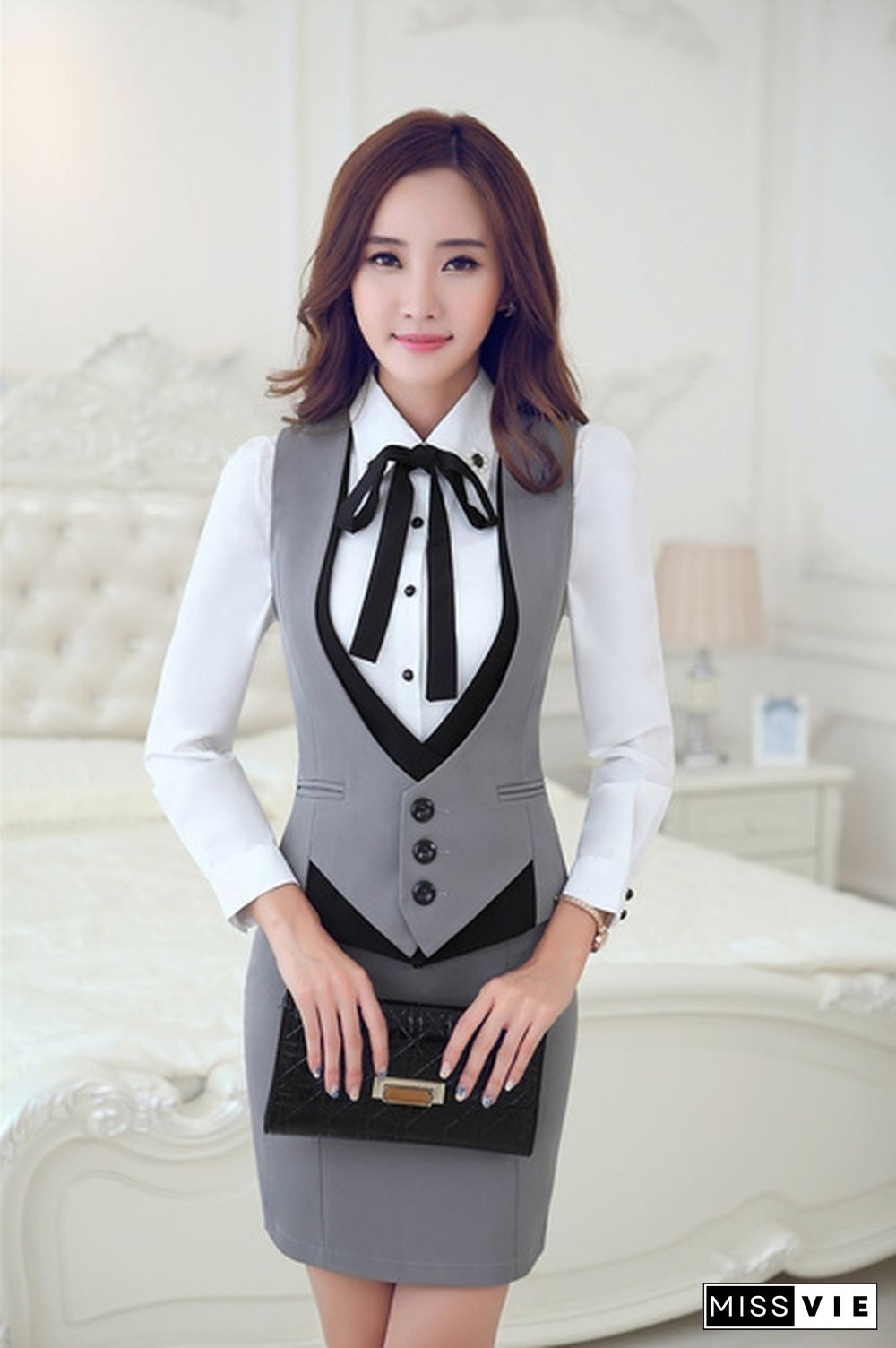 New Formal Professional Business Women Suits Vest + Skirt Ladies Office Uniform Design Blazers Female Clothing Set Work Wear Careerr Outfits