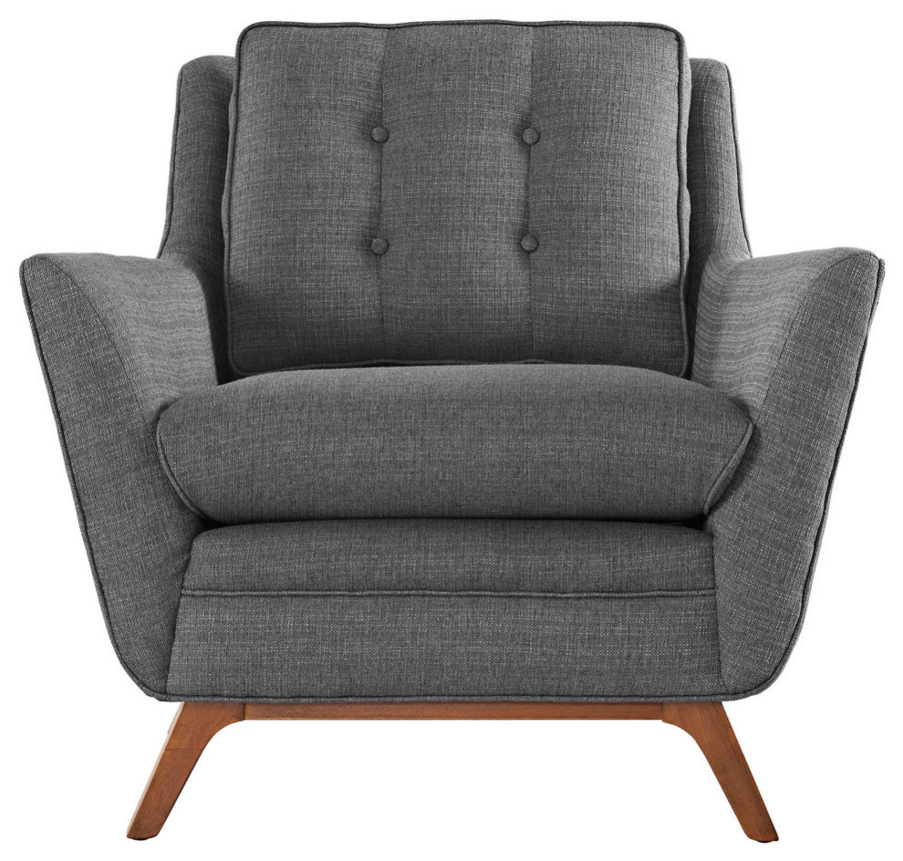 Nova Gray Upholstered Fabric Armchair   Midcentury   Armchairs And Accent Chairs   by Love Sofa  Houzz