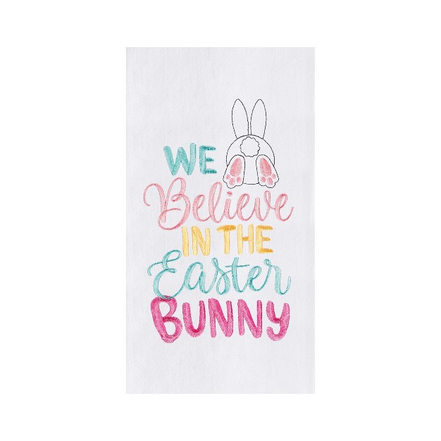 C amp f Home Believe In The Easter Bunny Flour Sack Kitchen Towel