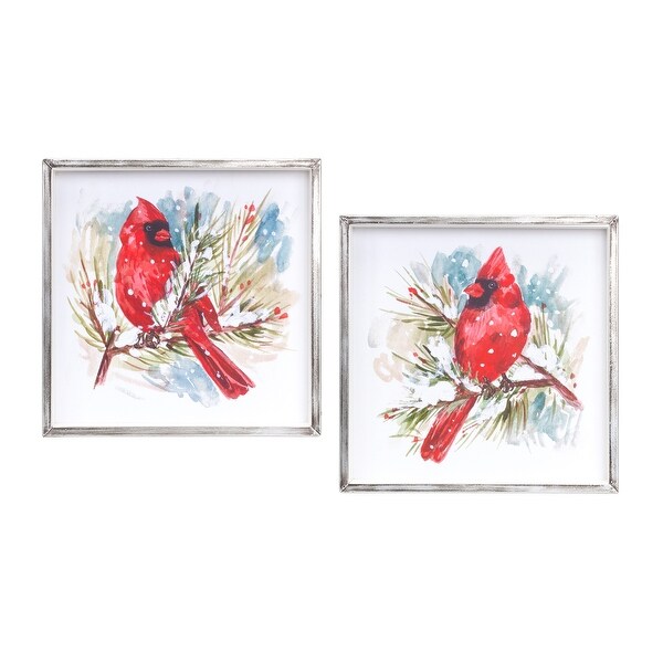 Framed Cardinal Pine Print (Set of 2)