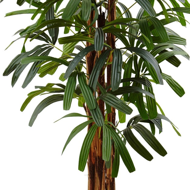 5.5ft Artificial Raphis Palm Tree In Black Planter - Nearly Natural