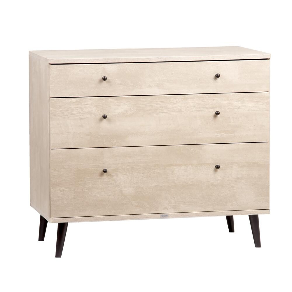 Midtown Concept 3 Drawer Dresser Bedroom Storage Three Drawer Chest MDF Wood