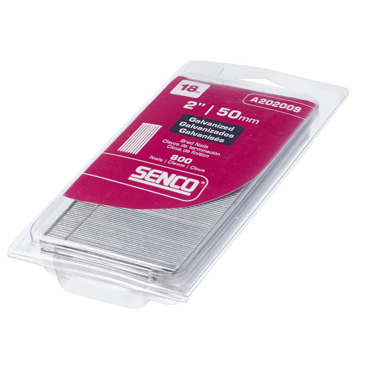 Senco 2 in. 18 Ga. Straight Strip Galvanized Brad Nails 800 pk