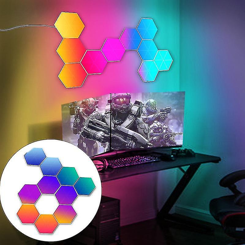 Hexagon Lights Led Wall Panels Rgb Gaming Lights Panel Hex Tiles