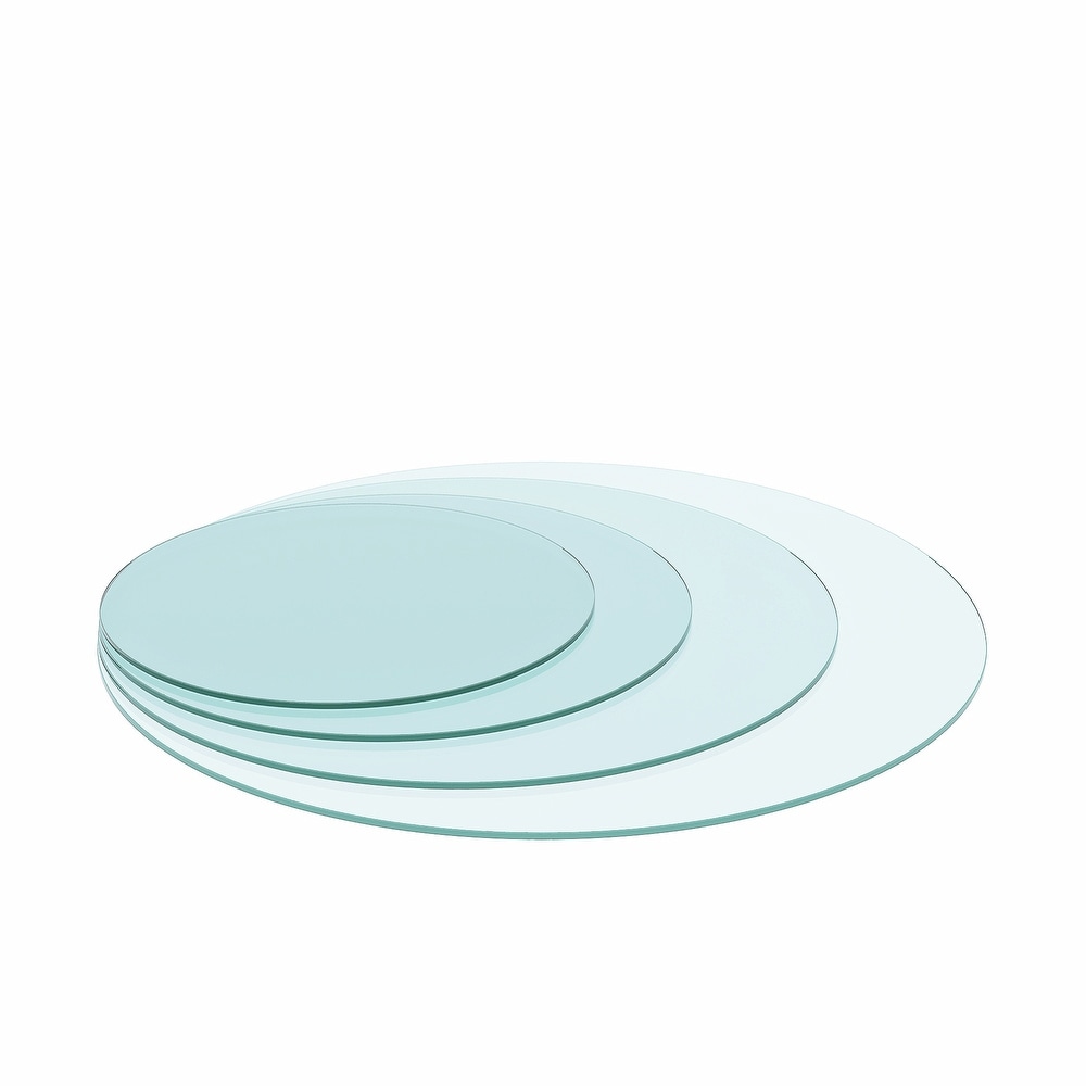 Round Tempered Glass Table Top Beveled Polished Edge (Only Table Top)