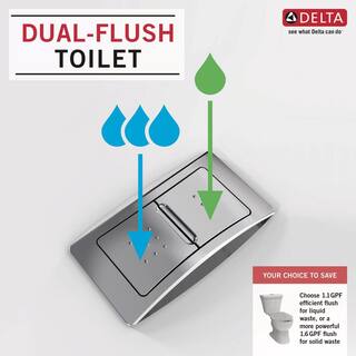 Delta Turner 2-Piece 1.1 GPF1.6 GPF Dual Flush Round Front Toilet in White C41908D-WH