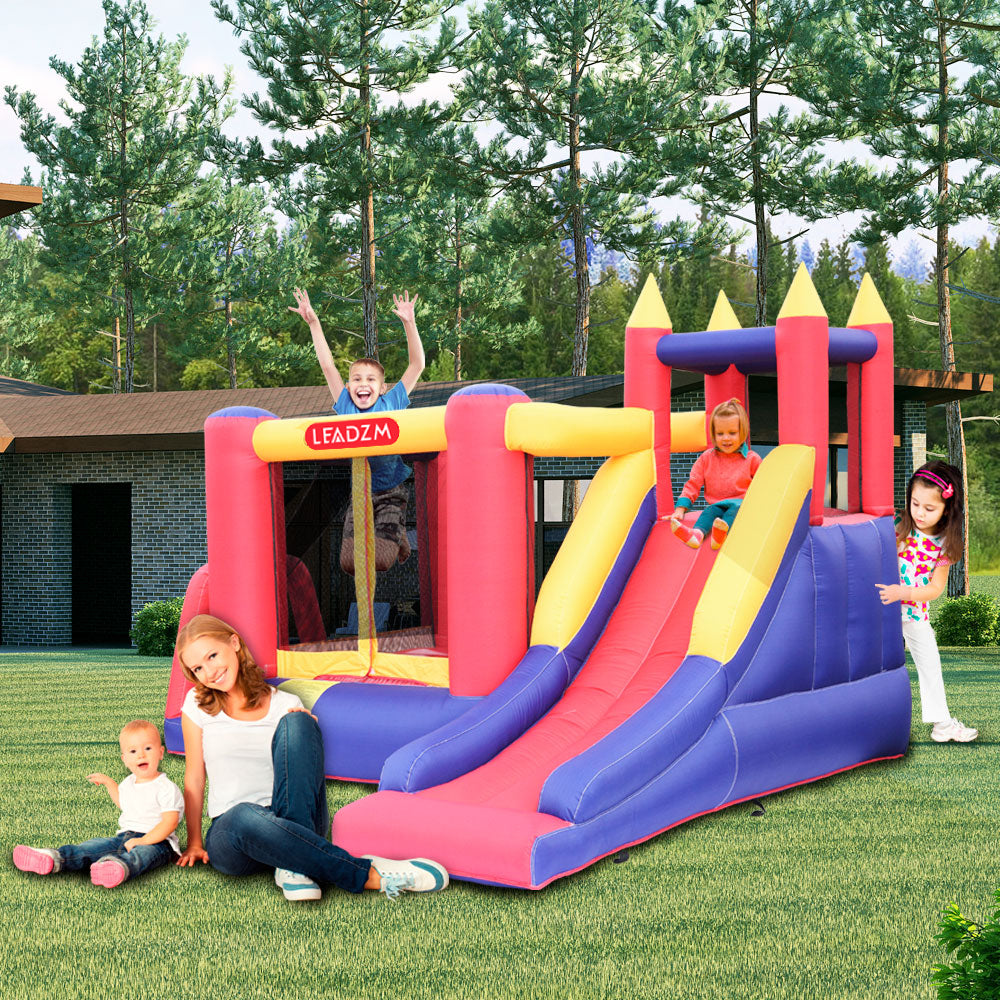 Children's outdoor bouncy castle, inflatable bounce house, 420D Oxford cloth + coating scraping surface (including fan)