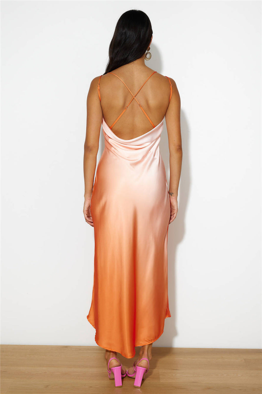 Luxe Ombre Midi Dress Orange