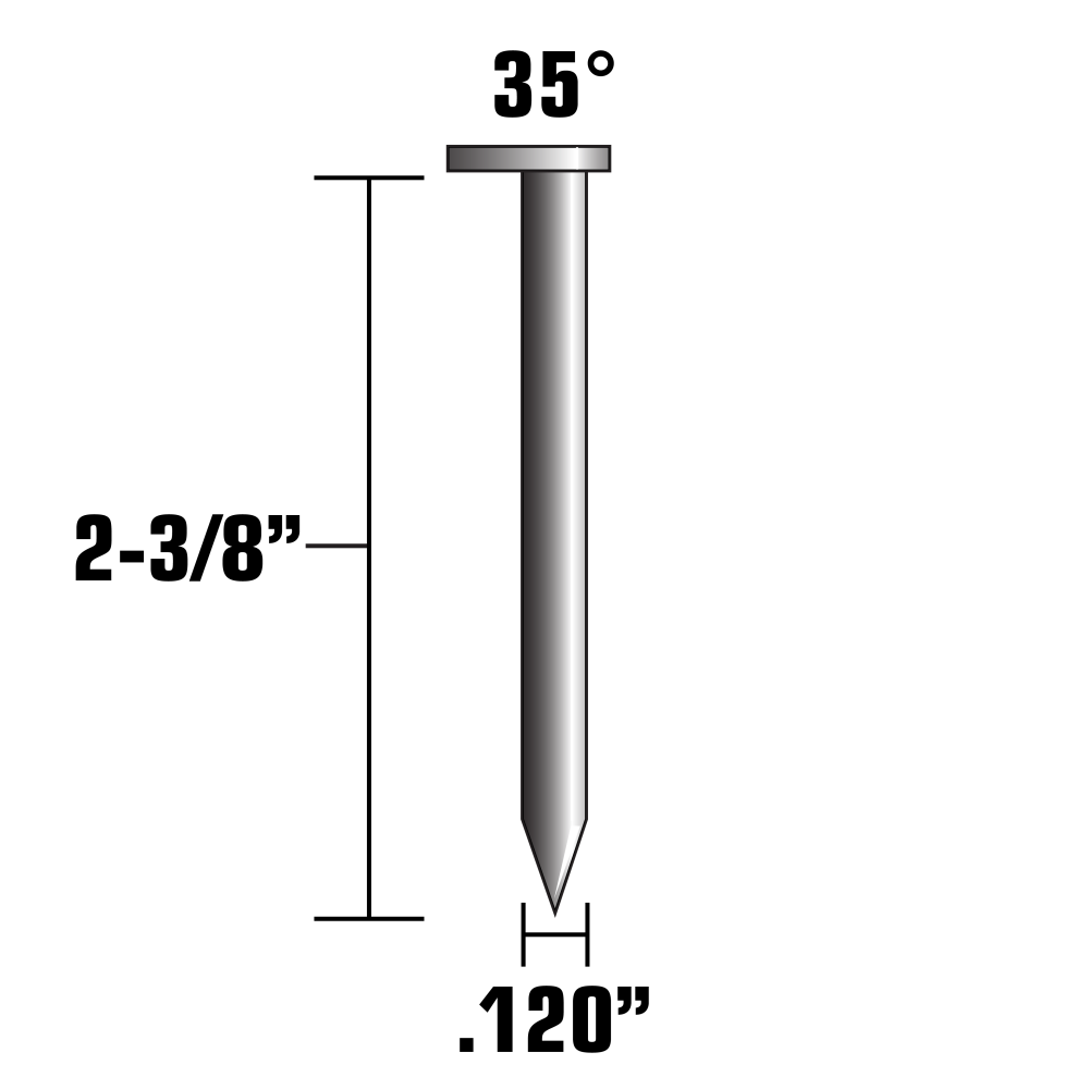 Metabo HPT 2-3/8 In. x.120 Ring Bright Basic Clipped Head Fastener 15101HPT from Metabo HPT