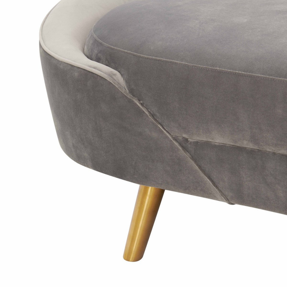 Cleopatra Velvet Sofa Velvet Cream   Midcentury   Sofas   by Old Bones Co.  Studios  Houzz