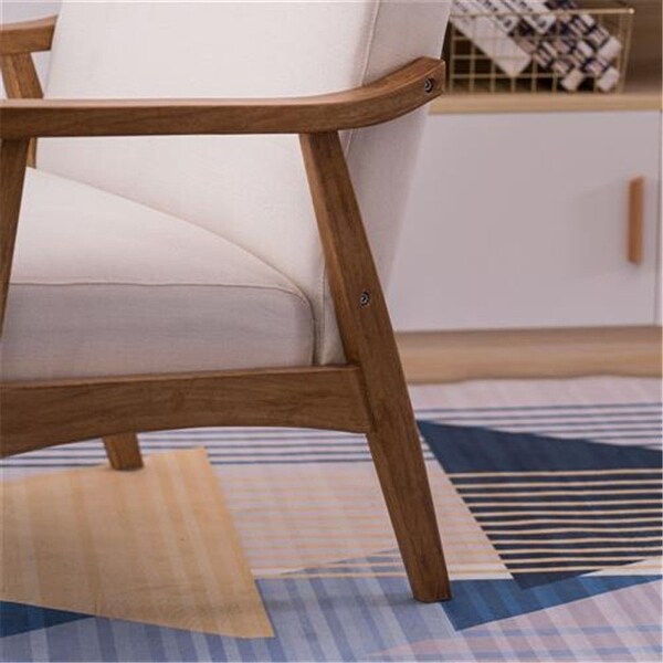 Solid Wood Retro Simple Single Sofa Accent Chair Backrest