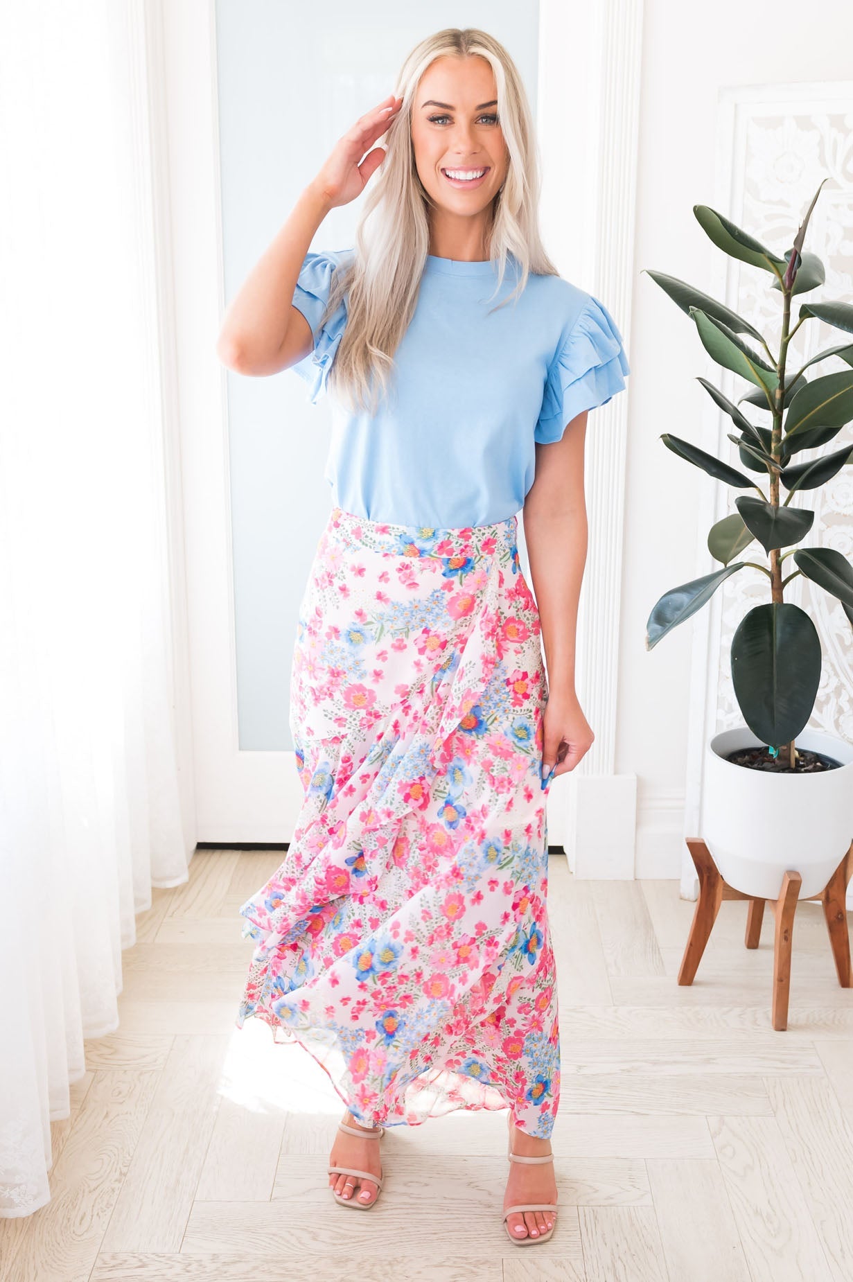 Such A Delight Modest Ruffle Skirt