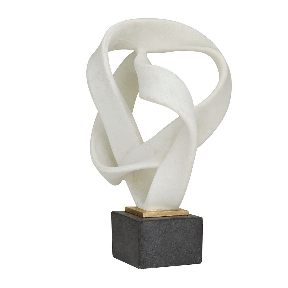 White Polystone Contemporary Abstract Sculpture