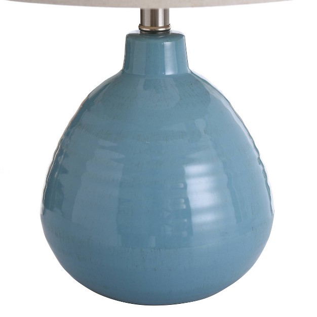 Cameron Ceramic Jug Lamp Seaside Storm Blue Finish Stylecraft