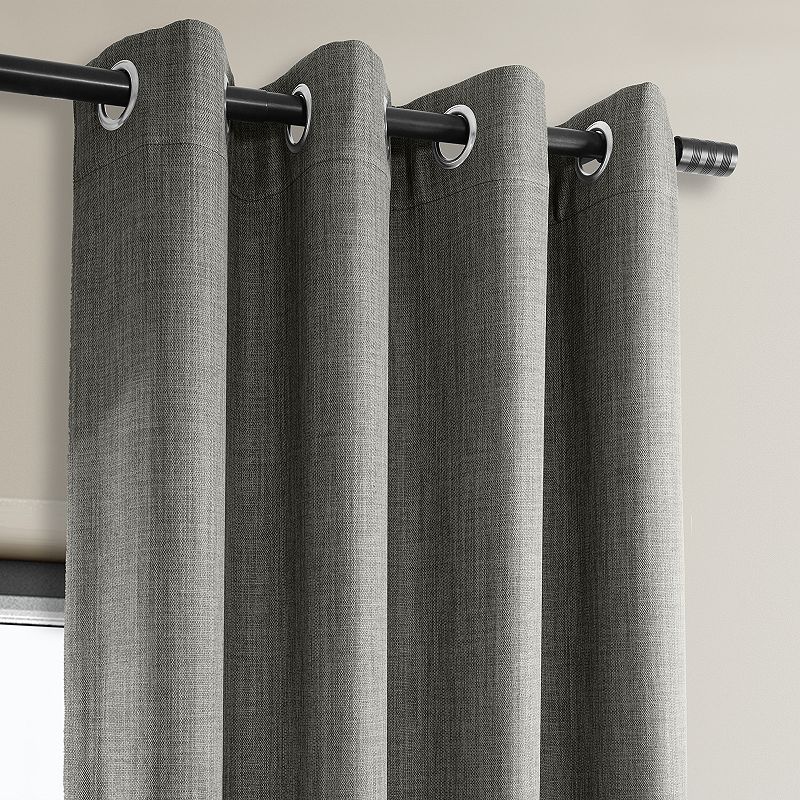 EFF Faux Linen Grommet Room Darkening Window Curtain