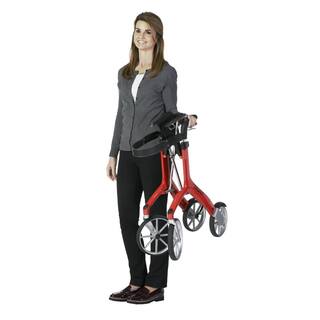 Stander Trust Care Let's Fly 4-Wheel Lightweight Folding Euro-Style Rollator with Seat in Gray 4700-GR