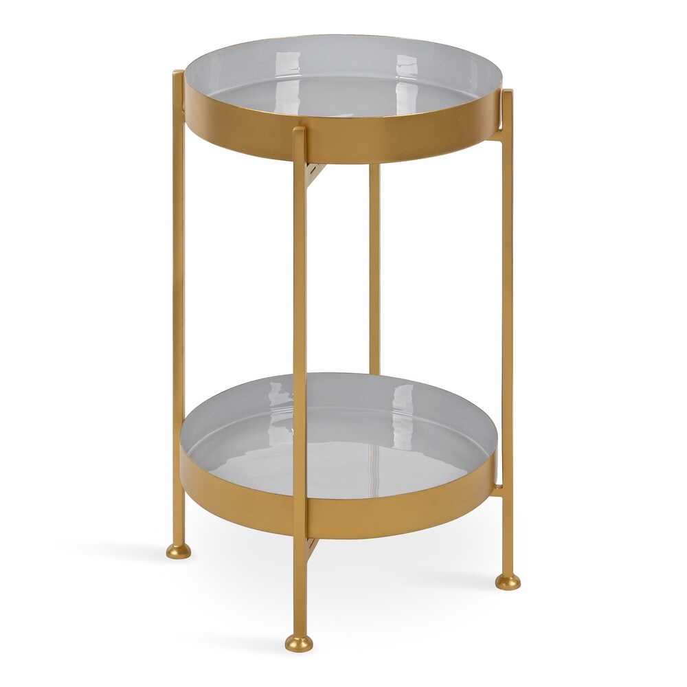 Kate and Laurel Nira Two Tiered Metal Side Table   15x15x24