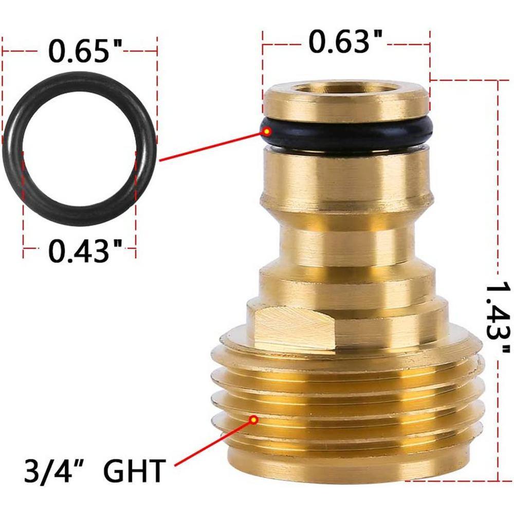 Garden Hose Quick Connect Solid Brass Quick Coupler 34 in. (Pack of 3) B07FMTZ25Y