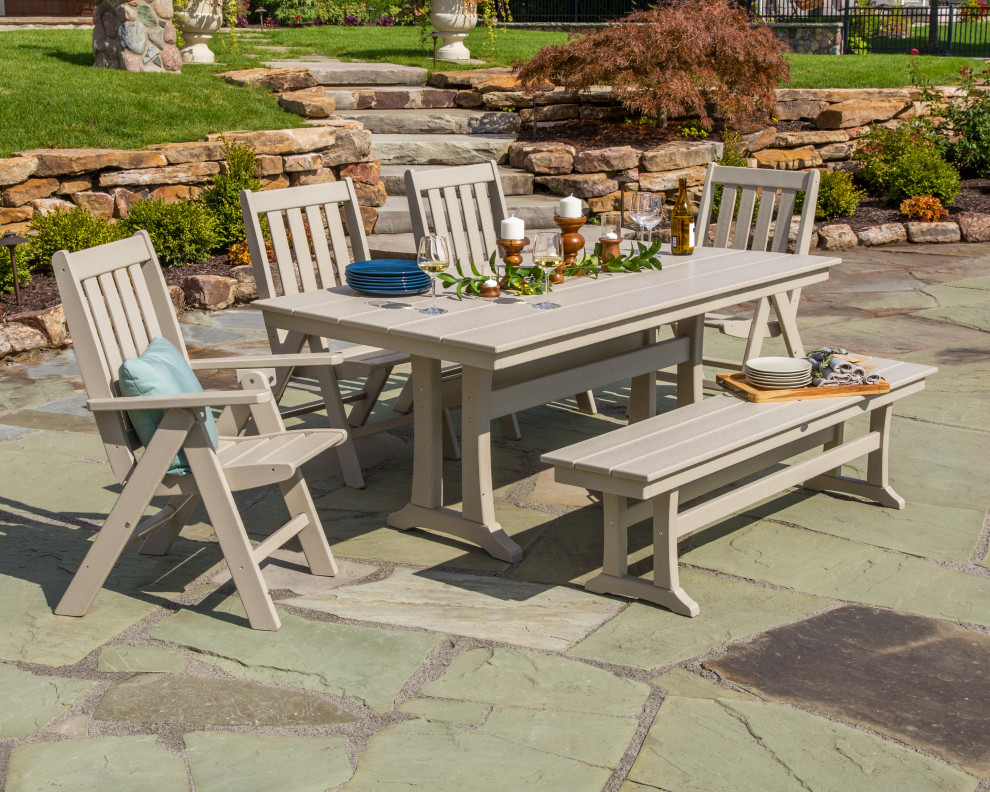 POLYWOOD Farmhouse 65 quotBench   Transitional   Outdoor Benches   by POLYWOOD  Houzz