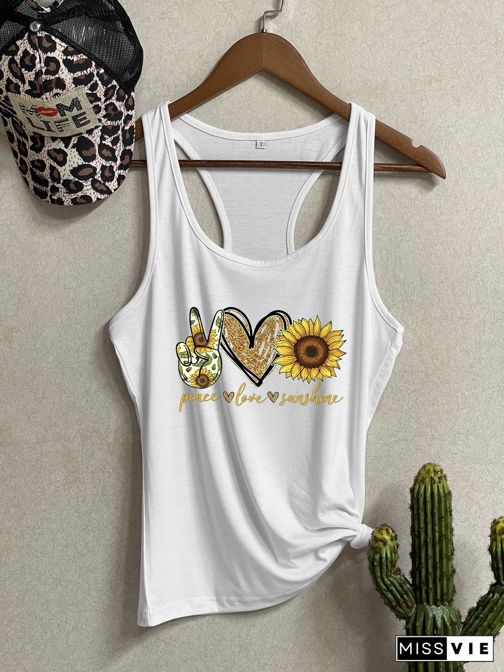 Peace Love Sunshine Sleeveless Tank Top Wholesale