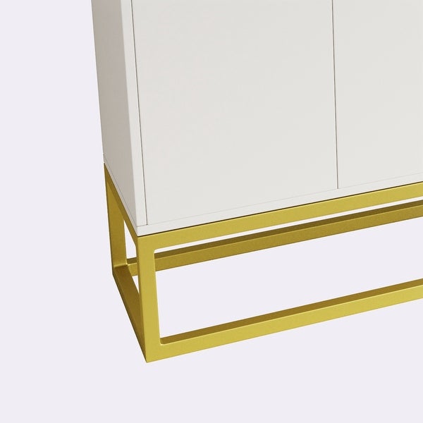 4-Door Storage Cabinet with Square Metal Legs