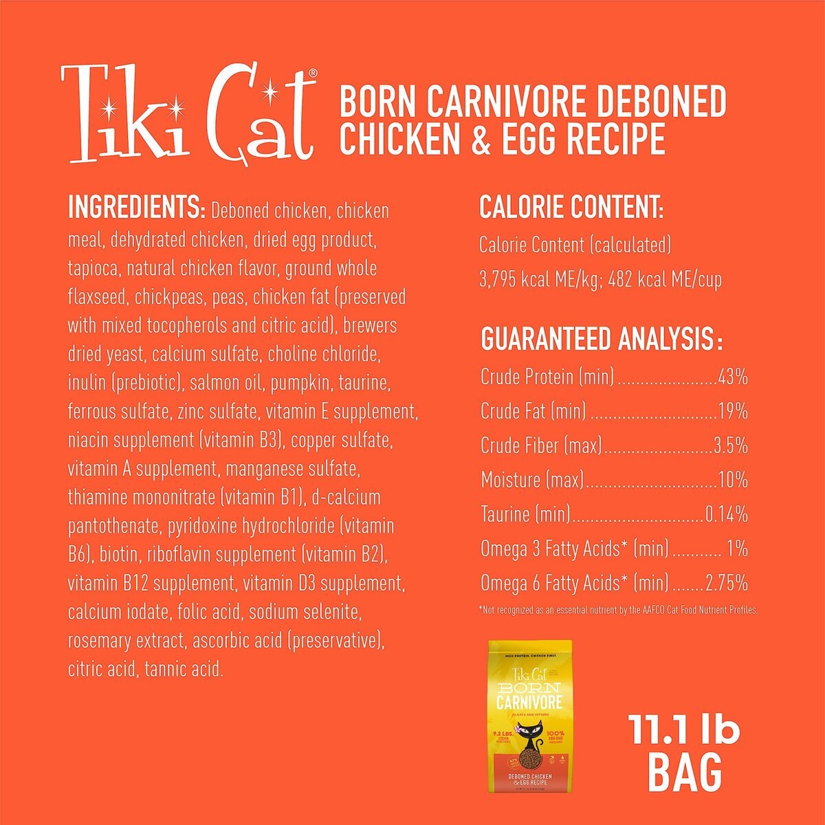 Tiki Cat Born Carnivore Chicken and Egg Grain-Free Dry Cat Food