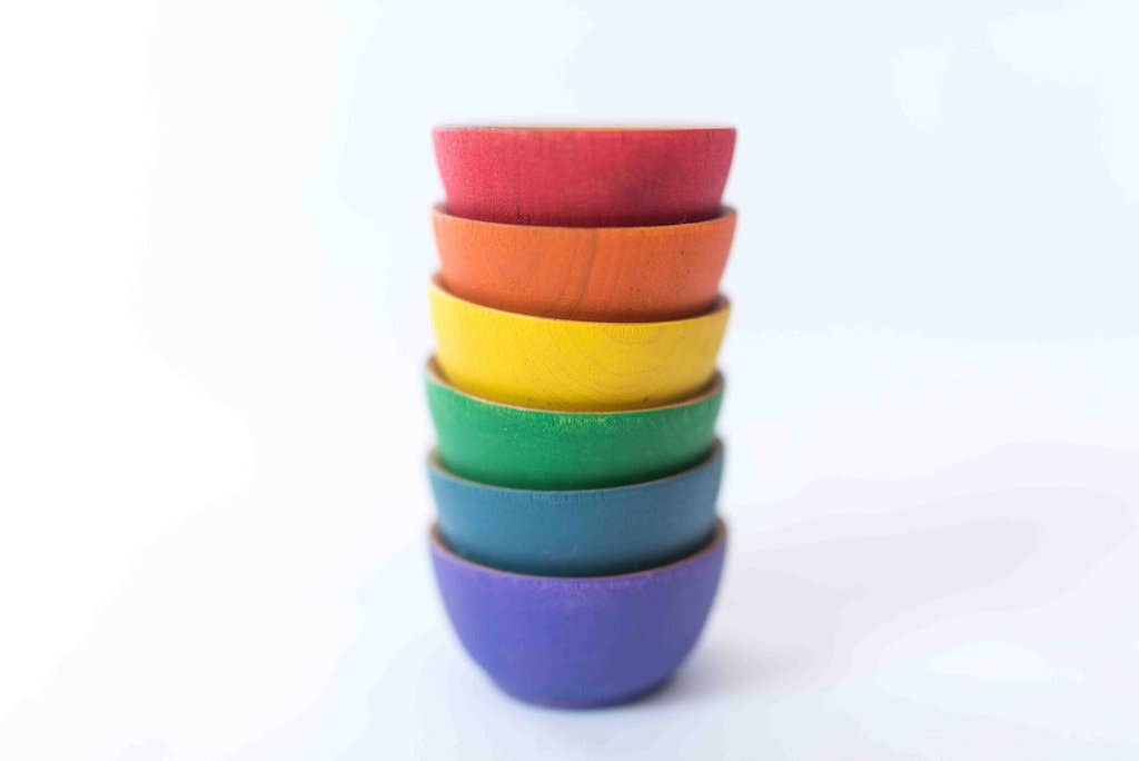 Color Sorting Bowls - Wooden