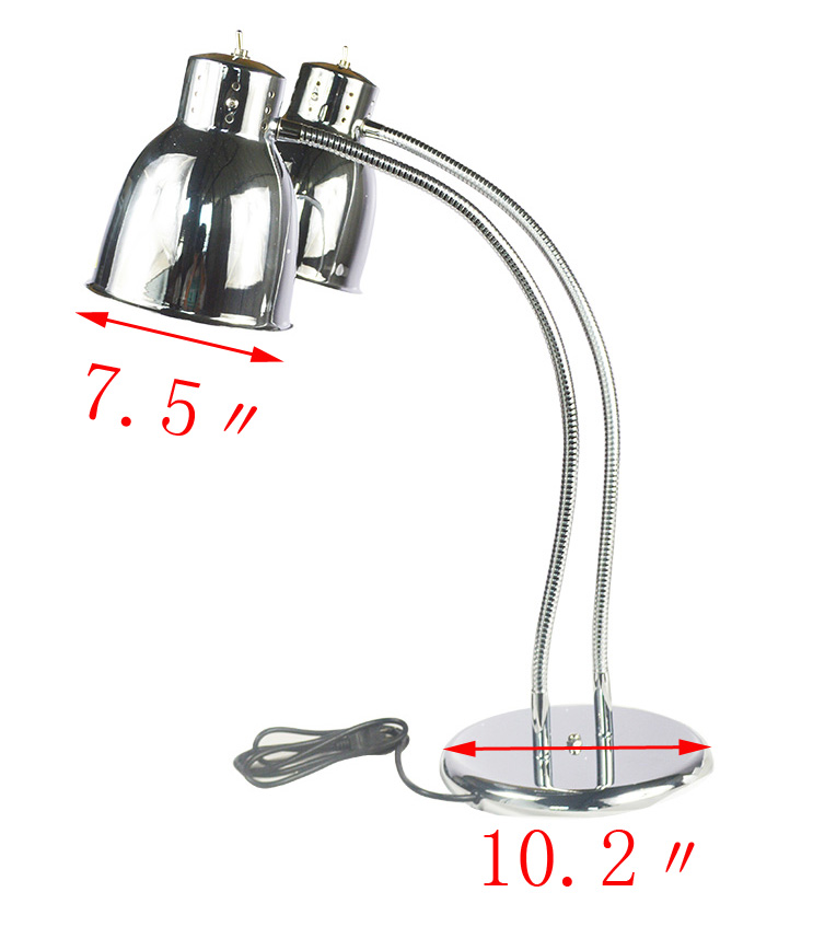 INTBUYING Food Insulation Lamps Restaurant Food Heat Preservation Lamp 2 Bulb Buffet Heating Lamp Food Warmer