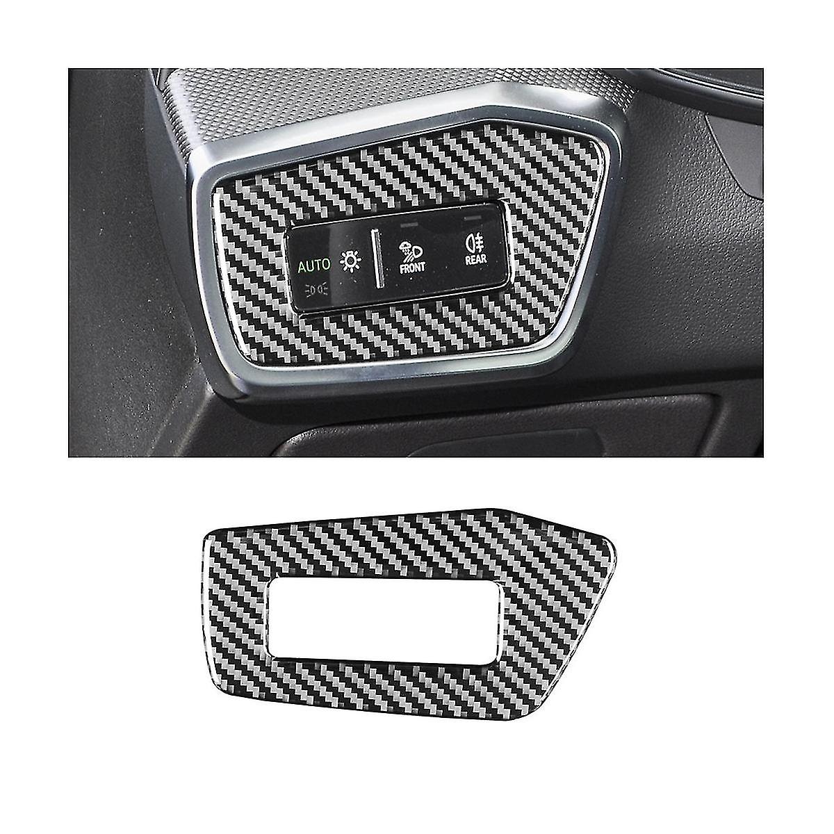 Carbon Fiber Stickers For A6 C8 2019-2023 Car Headlight Switch Decorative Panel Interior Accessorie