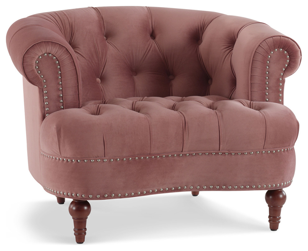 La Rosa 42 quotChesterfield Tufted Accent Chair   Traditional   Armchairs And Accent Chairs   by Jennifer Taylor Home  Houzz