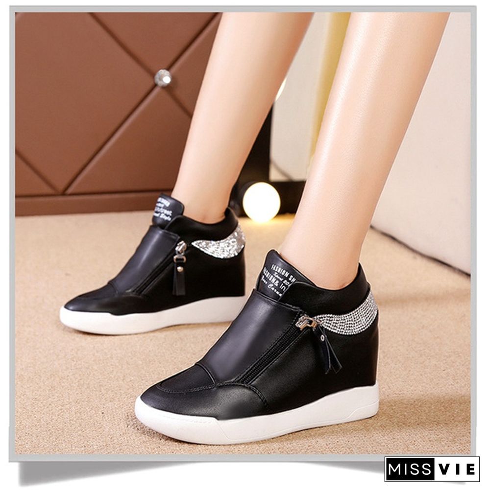 New Fashion High Quality Women's Small White Shoes High Heels Sneaker Sports Platform Shoes