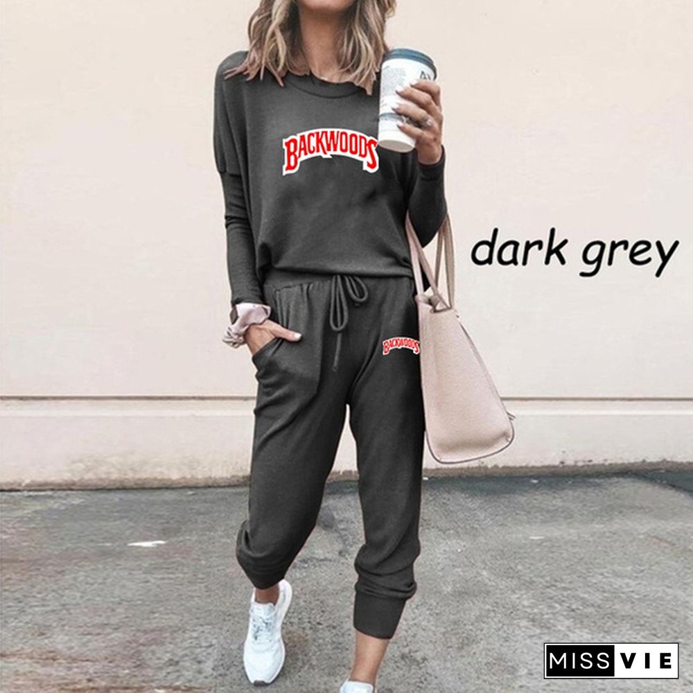 New Fashion Casual Two-Piece Suits Fashion Outfits Long Sleeve Sweatshirts Pullovers Pants Sportswear For Women