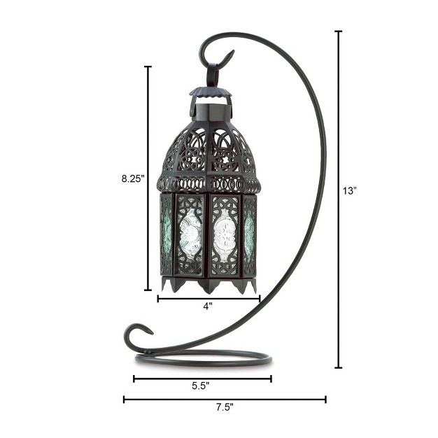 Iron Moroccan Tabletop Outdoor Lantern Black Zingz amp Thingz