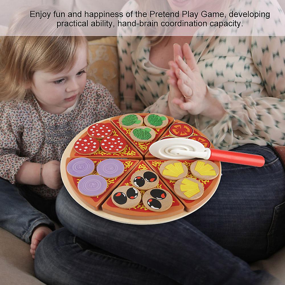 Wooden Veg Pizza Food Diy Toys Set Role Play Toys For Children Kids Learning and Educational Gift