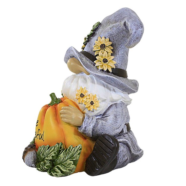 Roman Harvest Gnome Figurine One Statue 7 75 Inches Be Grateful Autumn Thanksgiving 136595 Resin Multicolored