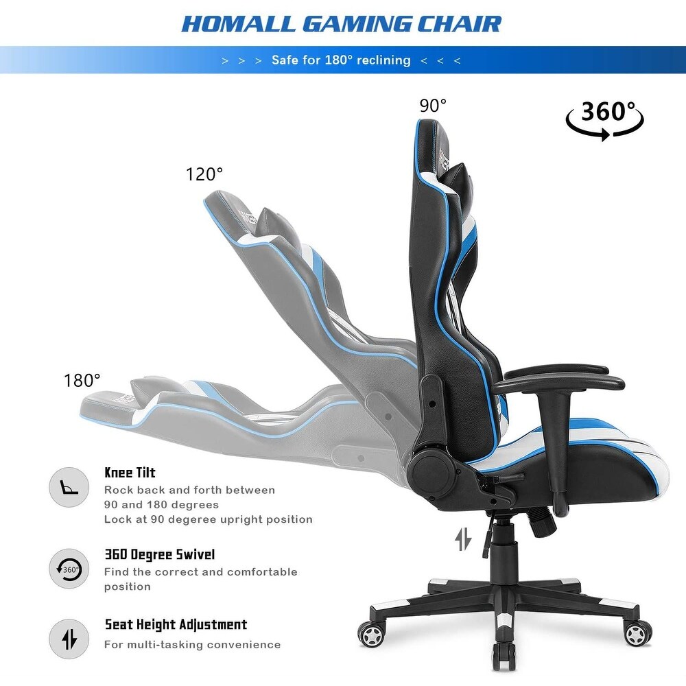 Homall Gaming Chair Racing Office Chair High Back PU Leather Computer Desk Chair Executive and Ergonomic Swivel Chair