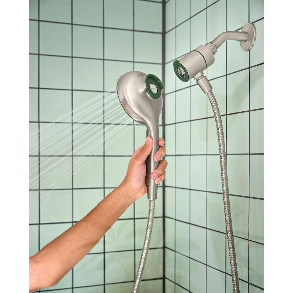 MOEN Verso Magnetix 8-Spray Patterns with 1.75 GPM 5 in. Wall Mount Handheld Shower Head Infiniti Dial in Brushed Nickel 220H2EPSRN