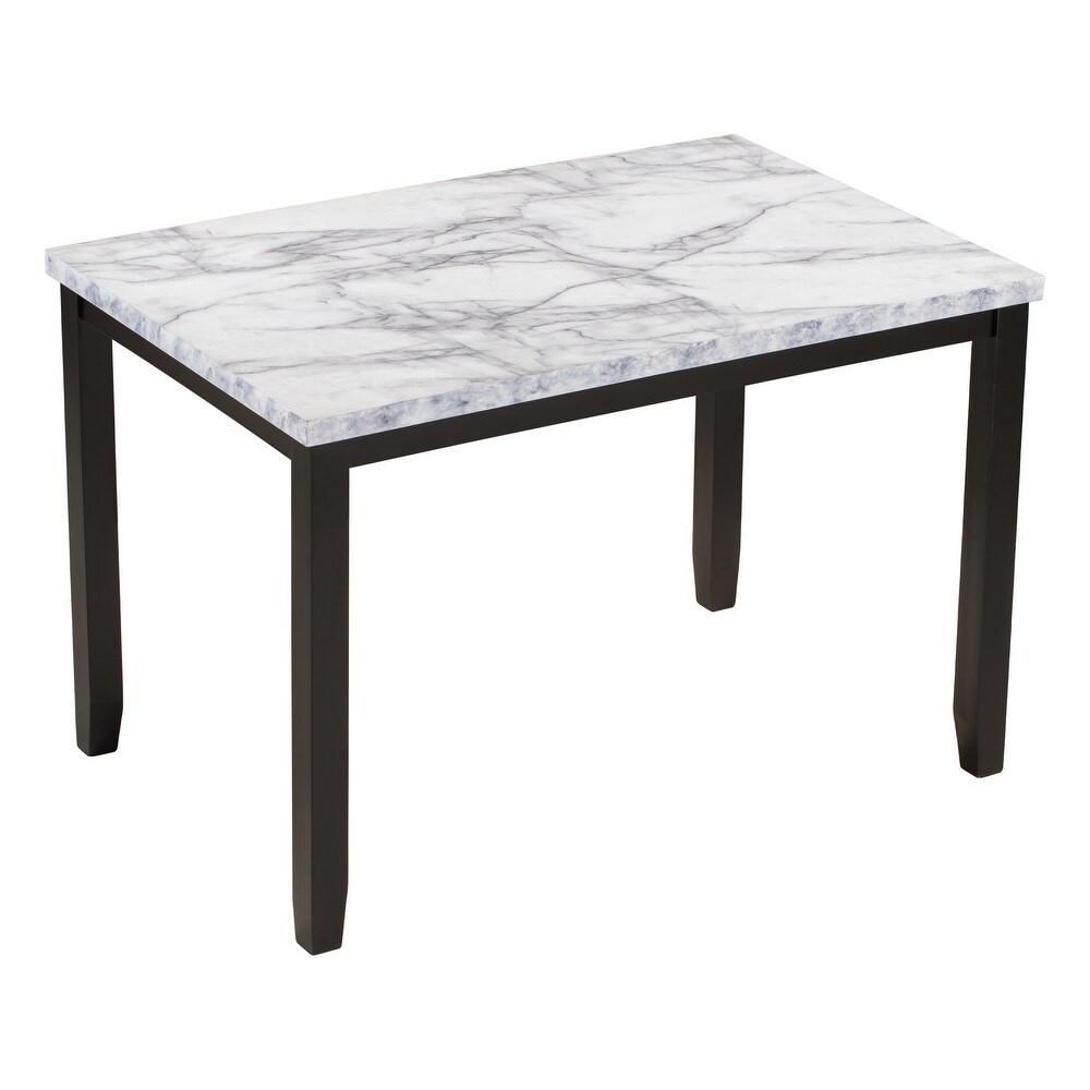 Faux Marble 5 Piece Dining Set Table