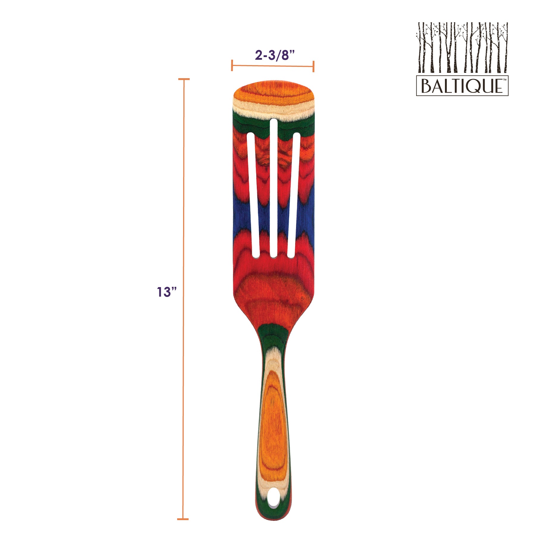 Baltique® Marrakesh Collection 13" Wooden Spurtle Cooking Utensil, Safe for Nonstick