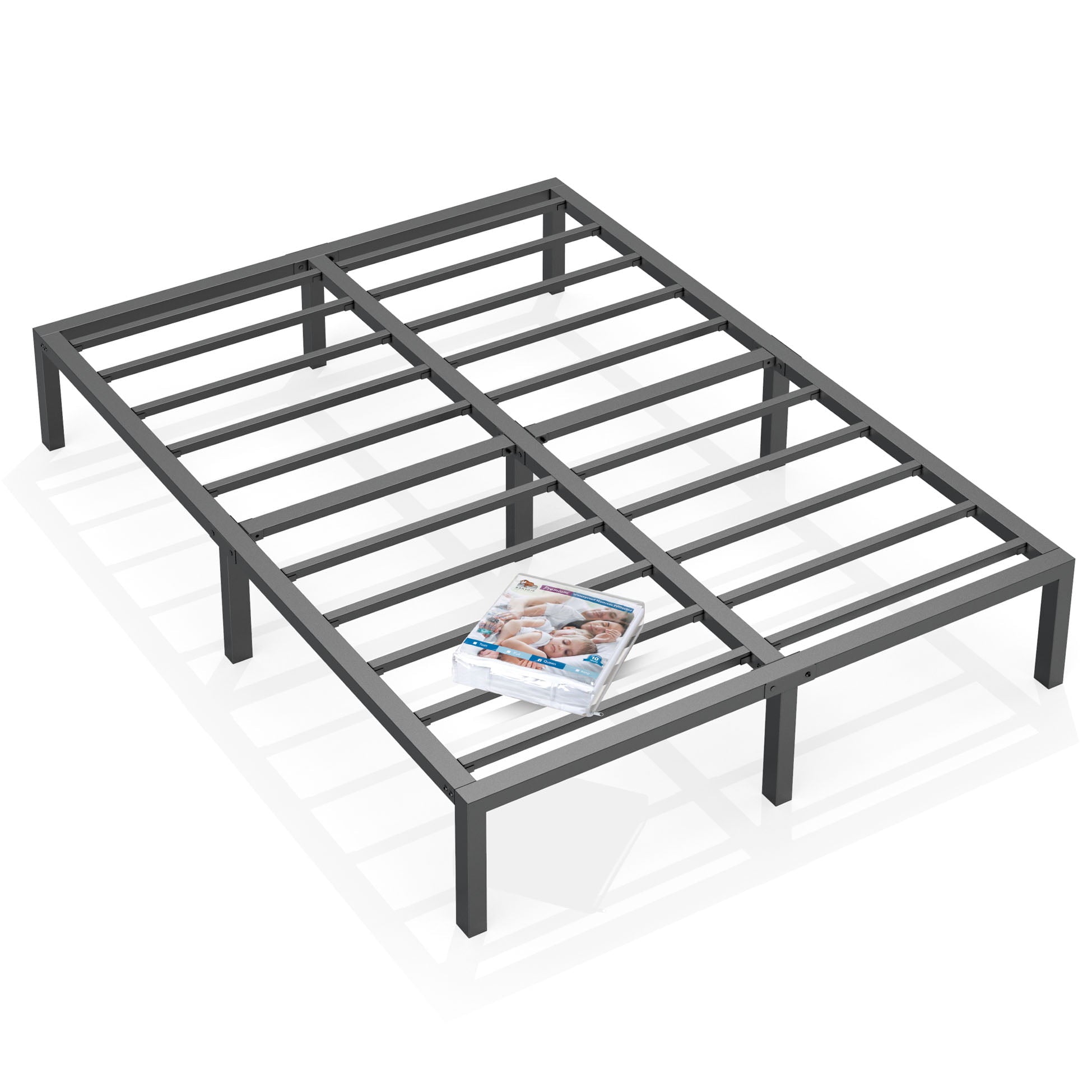 Nazhura Full Size Metal Platform Bed Frame Mattress Foundation Black