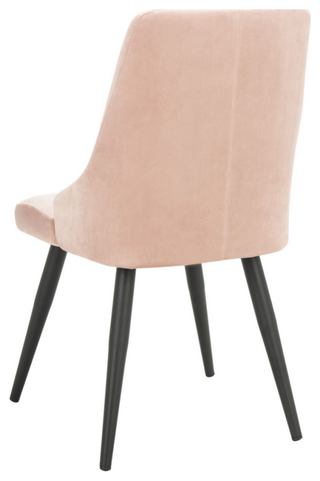 Karen Upholstered Dining Chair  Set of 2  Dusty Blush/Black   Midcentury   Dining Chairs   by Rustic Home Furniture Deco  Houzz