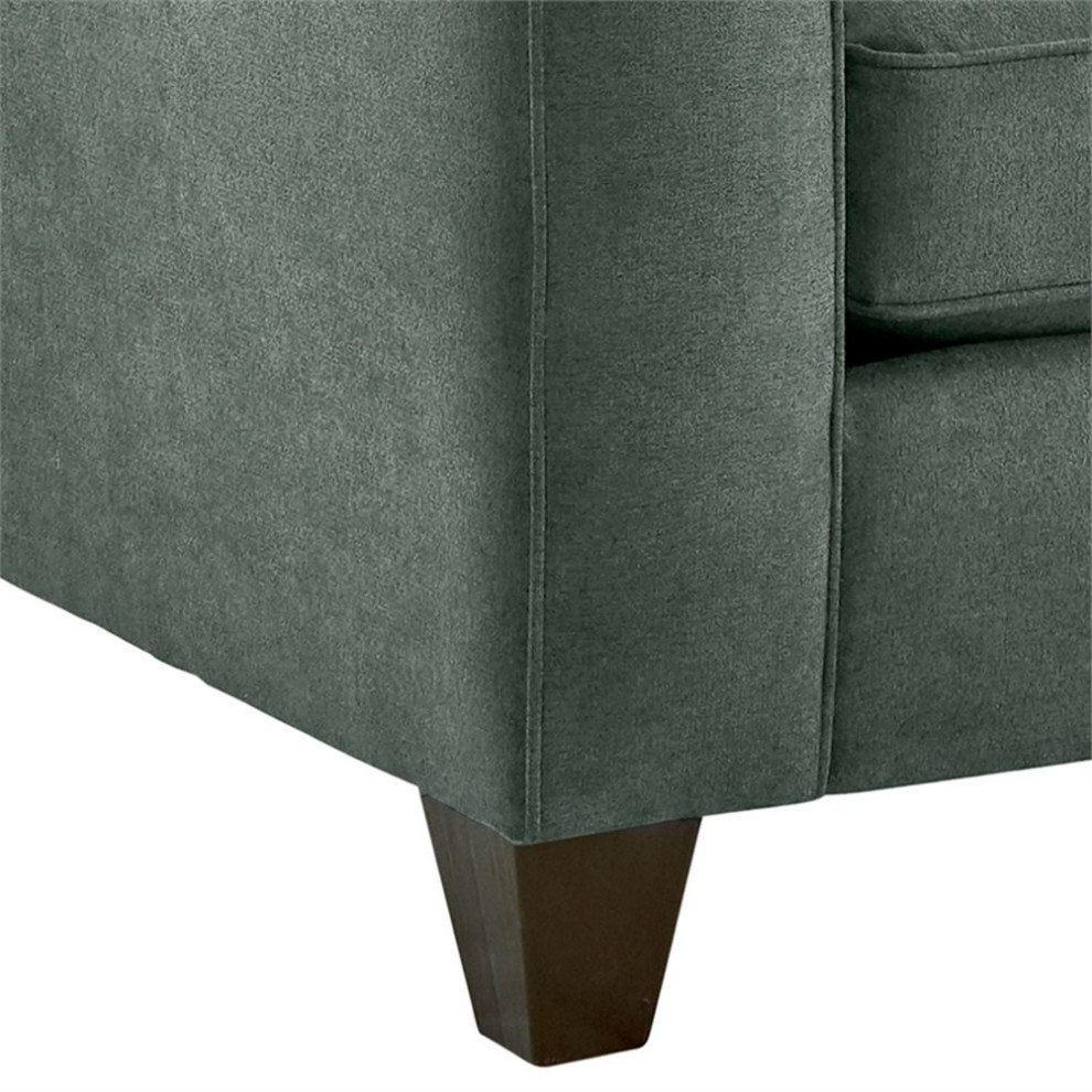 Picket House Furnishings Boha 38 quotW Wood  ampFabric Accent Chair in Jessie Charcoal   Transitional   Armchairs And Accent Chairs   by Homesquare  Houzz