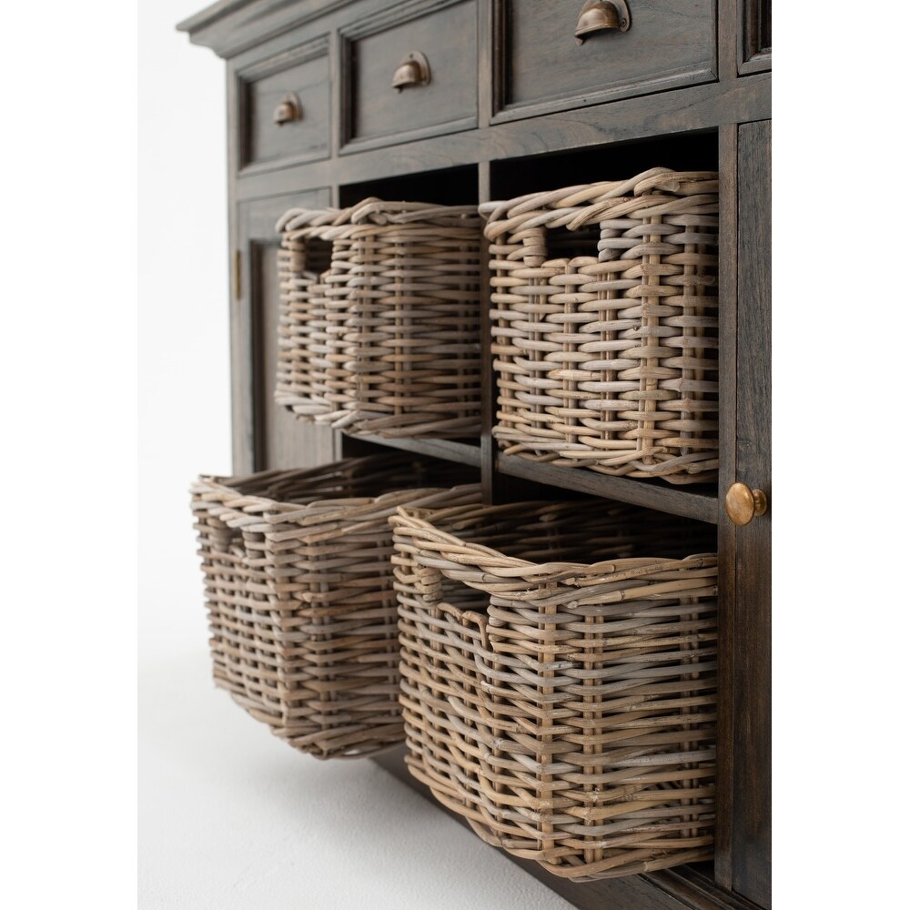 Modern Farmhouse Rustic Espresso Buffet with Baskets   33.46\