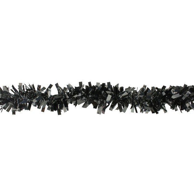 Northlight Wide Cut Black Halloween Tinsel Garland 50 Feet Unlit